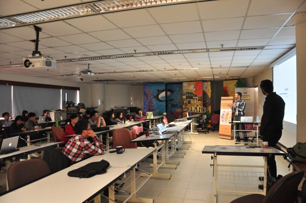 Presenting at a workshop at National Chengchi University (NCCU) in Taipei.